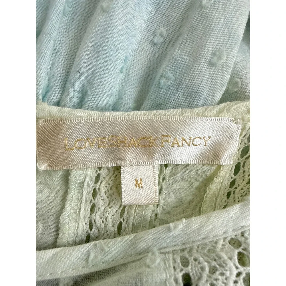 LOVESHACKFANCY‎ Natasha Mini Dress Size M Lily Pond Tiered Ruffle Tie Dye Dainty - Picture 12 of 14